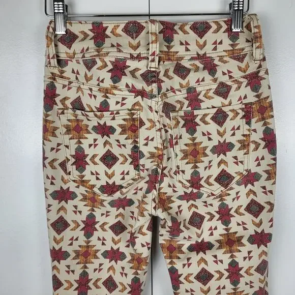 NWOT Free People We The Wild Child Printed Skinny Jeans Raw Hem | Size 25 - Picture 11 of 15